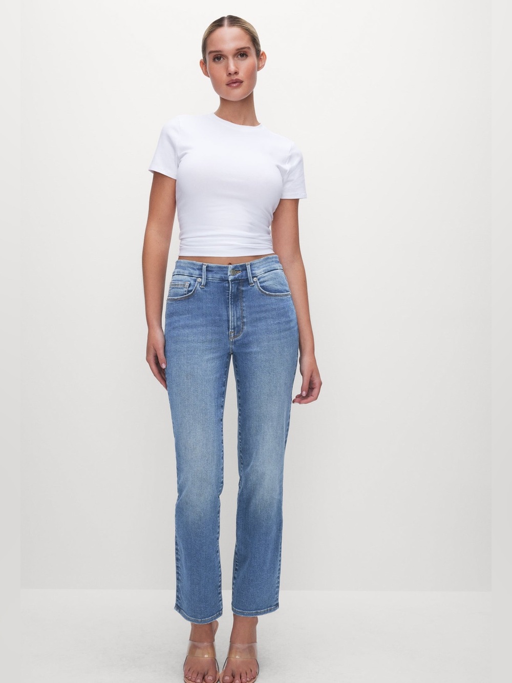 Good American Always Fits Good Legs Straight Jeans in Indigo316 Size 00-4